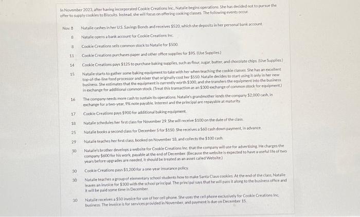  PLEASE READ WHOLE QUESTION. WILL THUMBS UP IF CORRECT!In November 2023,