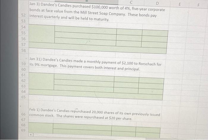 the year 20XX. Listed below are the transactions the company had during