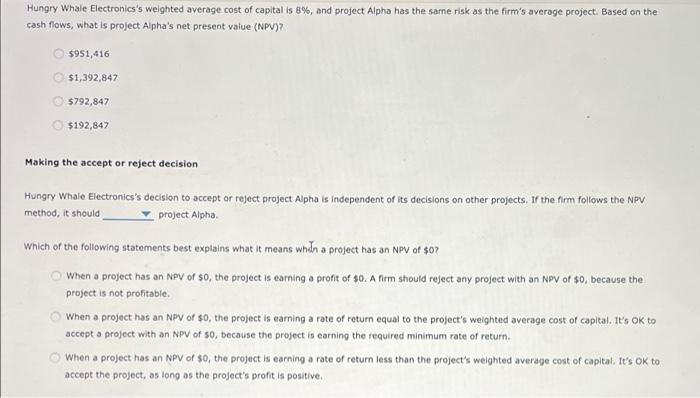 method The net present value (NPV) rule is considered one of the