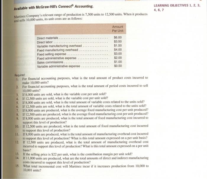 please asap!! thank you LEARNING OBJECTIVES 1, 2, 3, 4,6,7 Available with