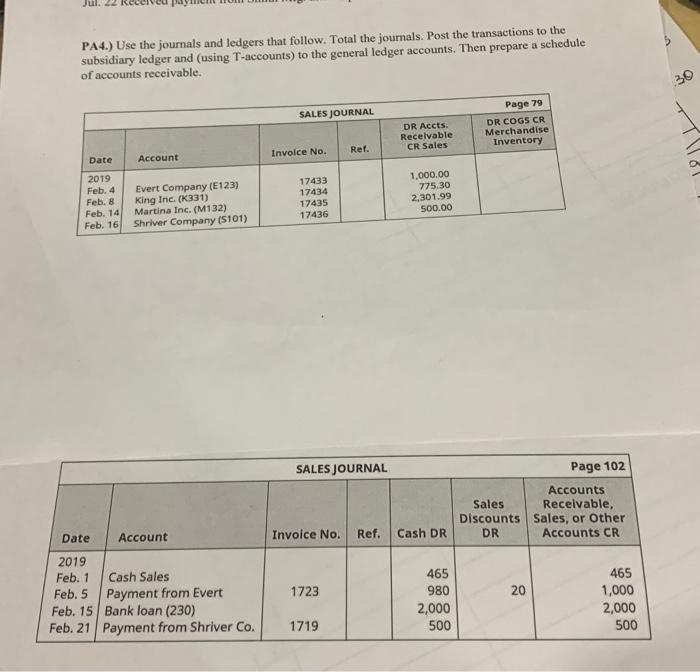 on a different tab. PA3.) The following transactions occurred for Donaldson Inc.