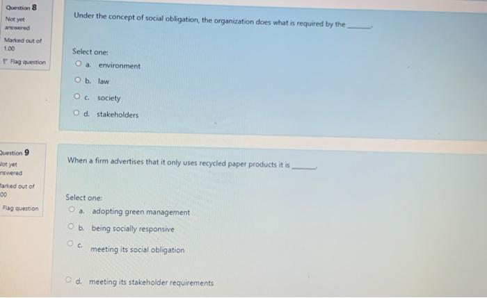 of 1.00 Select one: O a company building O b. company growth