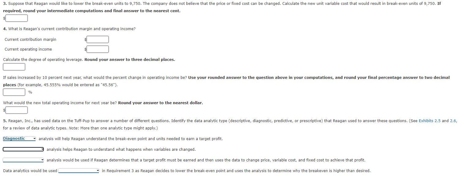 prescriptive Break-Even in Units, Target Income, New Unit Variable Cost, Degree of