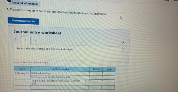 Small stock dividend LO P2 {The following information applies to the questions