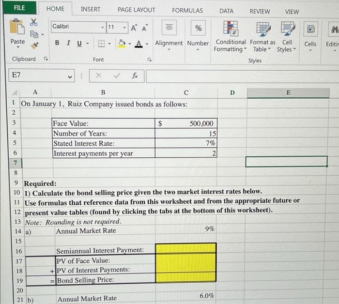 please show how to put in formulas thank you :) FILE HOME
