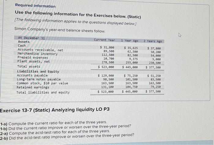 need help figuring out current & acud test ratio 2 Years Ago