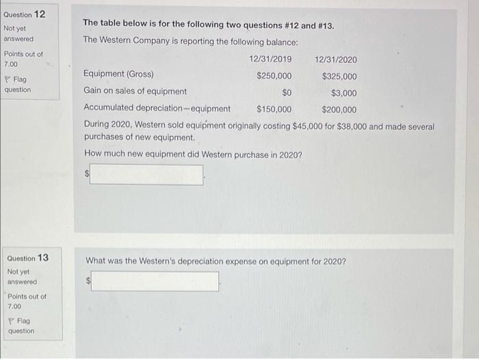 answer both please Question 12 Not yet answered Points out of 7.00