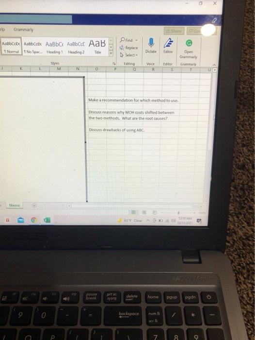 Step 1: Compute Predetermined Overhead Rate 4 POHR: $56.25 5 Estimated MOH: