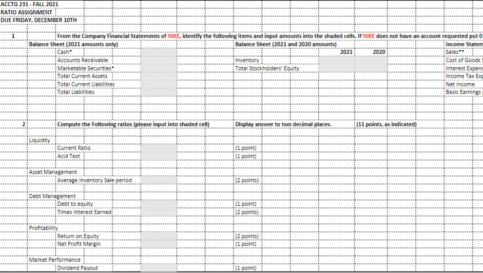 into the Excel spreadsheet template (NOTE: an amount for dividends has already