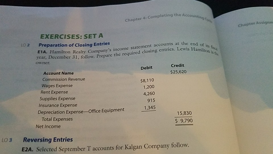  Chapter 4: Completing the Acc Chapter Assignm EXERCISES: SET A Preparation
