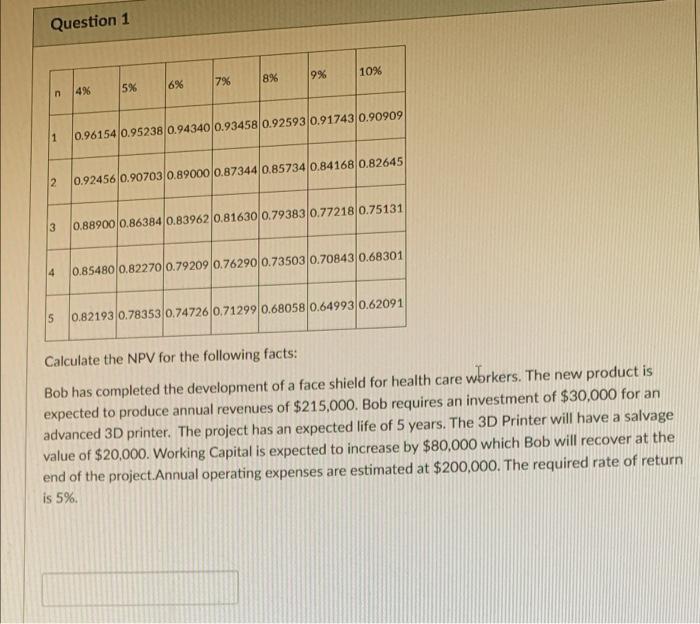  Question 1 9% 10% 8% 7% 5% 6% 4% n 1