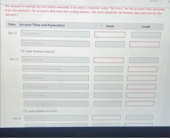 Accounts Receivable 7.190 Supplies 360 Prepaid insurance 1,870 Equipment 9,120 Accounts Payable