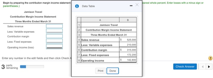 statement internally. Jamison's first quarter results are as follows: Click the icon