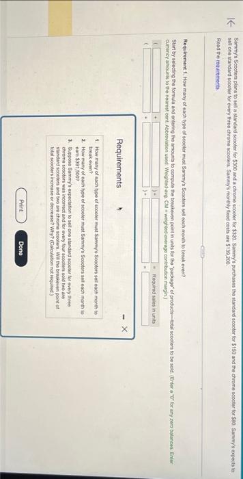 a chrome scooter for $320. Sammys purchases the standard scooter for 5150