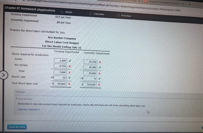 Labor Cost Budget Ace Racket Company manufactures two types of tennis rackets,