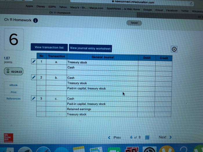 Web Home Google ICloud Facebook Twitter Ch 11 Ch 11 Homework 6