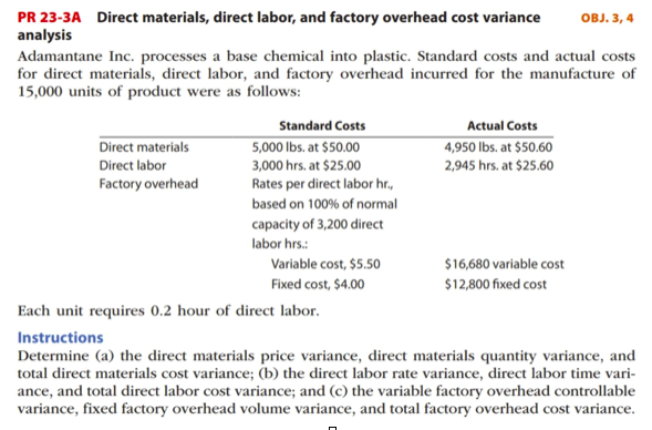 Please Answer part C!! PR 23-3A Direct materials, Direct Labor and factory