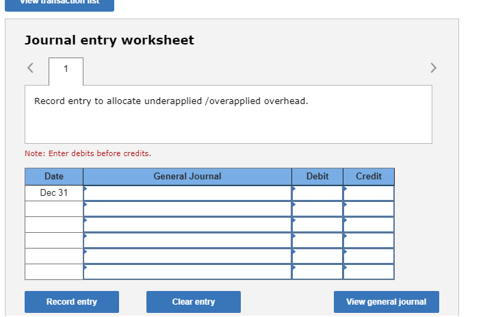 costs, $290,000, and direct materials costs, $100,000. At year-end, the company's records
