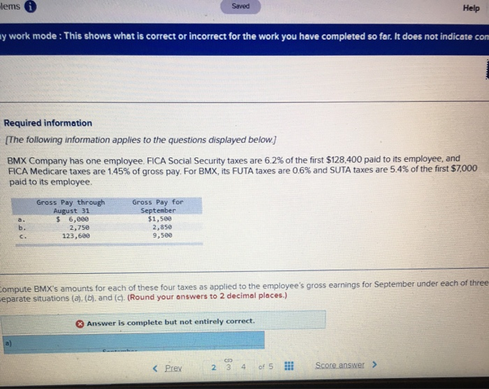  lems Saved Help y work mode: This shows what is correct