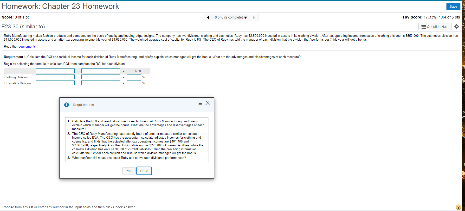 Please answer all requirements. Homework: Chapter 23 Homework Save Score: 0 of