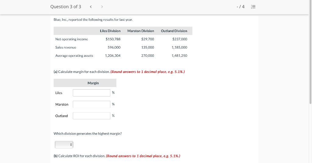  Question 3 of 3 - /4 E Blue, Inc., reported the