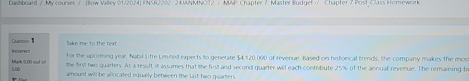  Dashboard / My courses /[Bow Valley 01/2024] FNSR2202-24JANMNOT2/ MAP: Chapter 7: