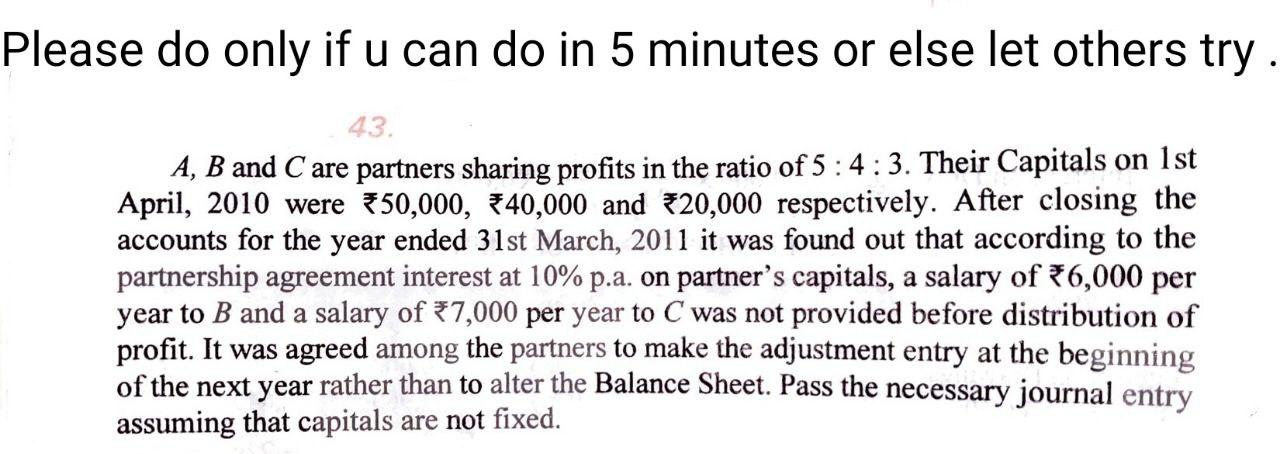 Please do only if u can do in 5 minutes or