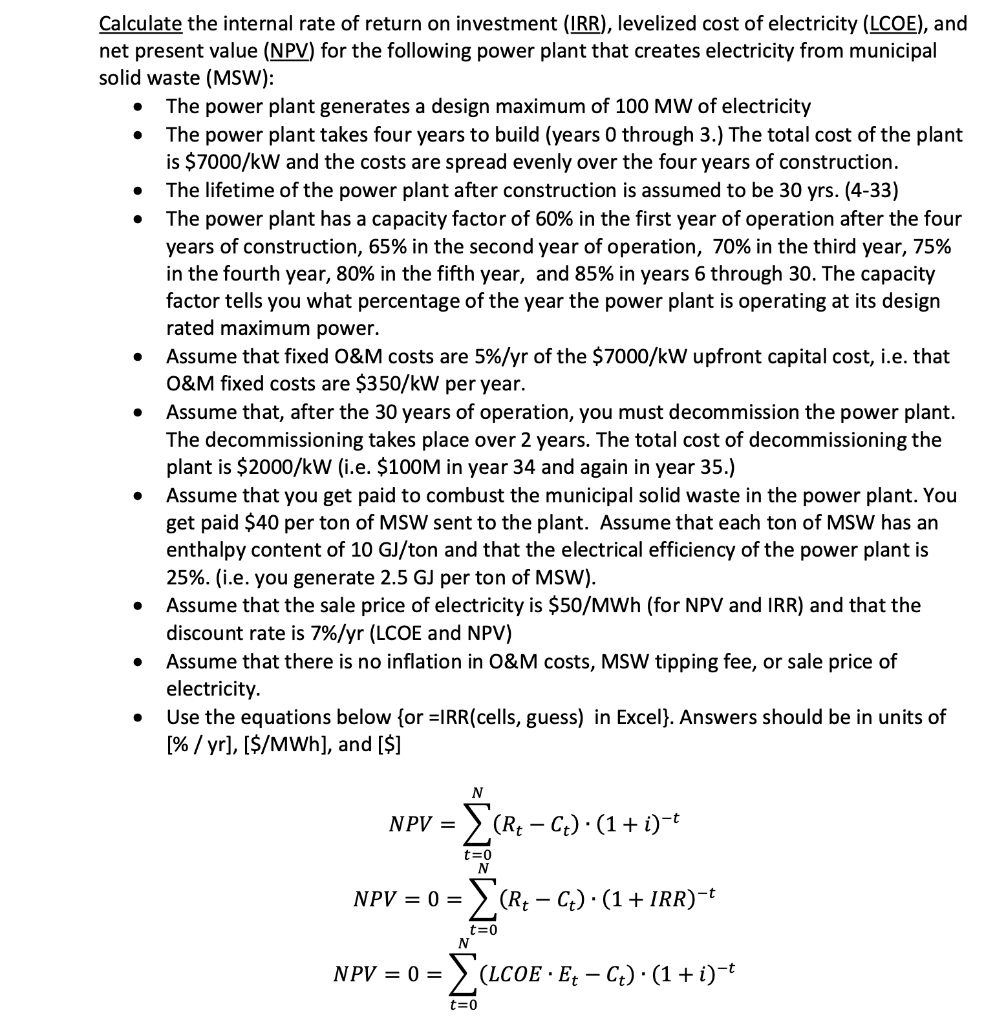  . . . . Calculate the internal rate of return on