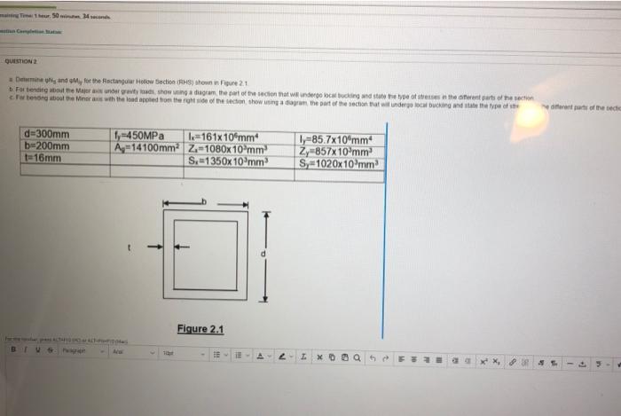 For bending about the Major axis under gravity loads, show using a