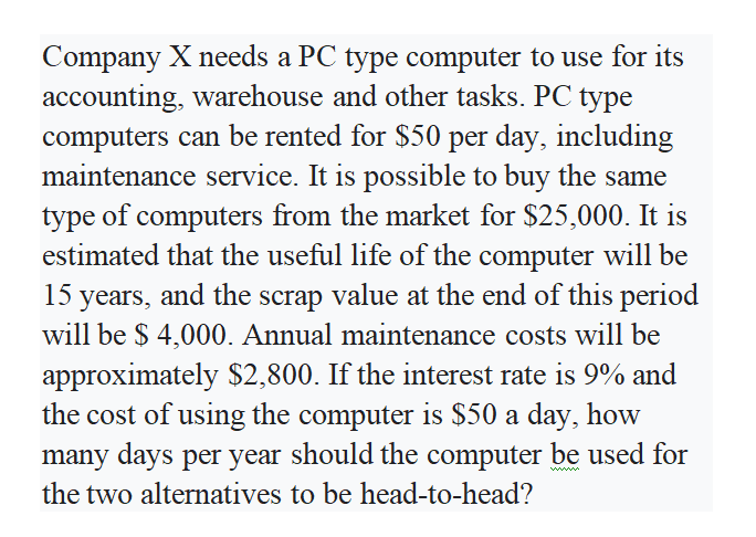  Company X needs a PC type computer to use for its
