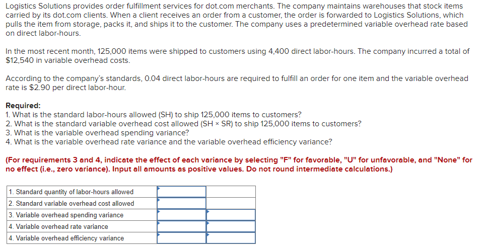  Logistics Solutions provides order fulfillment services for dot.com merchants. The company