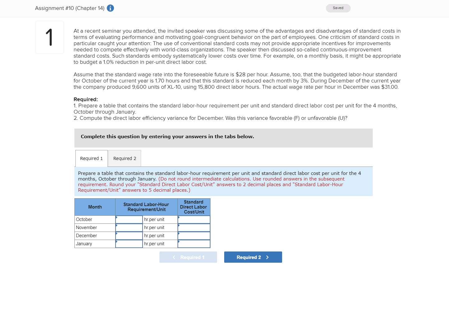  Assignment #10 (Chapter 14) Saved At a recent seminar you attended,