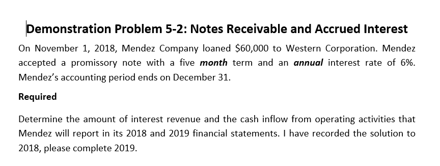  Demonstration Problem 5-2: Notes Receivable and Accrued Interest On November 1,
