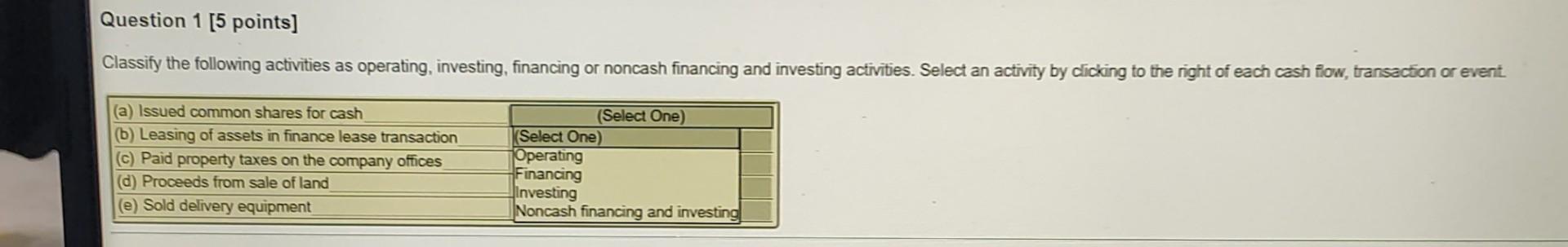  answer pls as soon as possible Question 1 [5 points] Classify