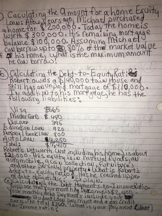  Please show steps. Thanks. O Caculating the amount for a home