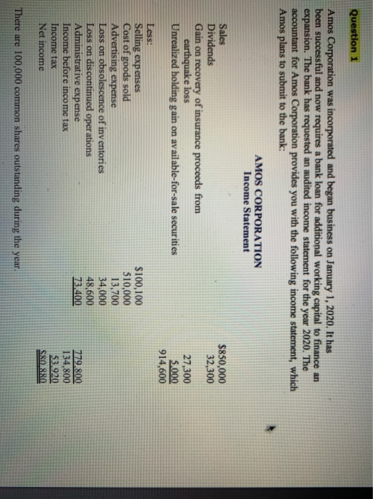 prepare a revised comprehensive income statement and single step income statement Question