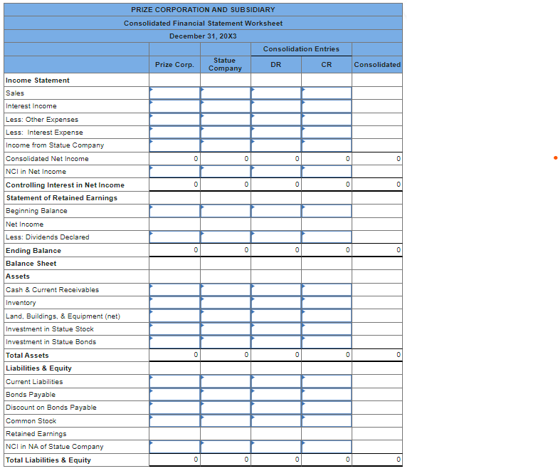 Problem 8-16A (Algo) Direct Sale of Bonds to Parent (Straight-Line Method)