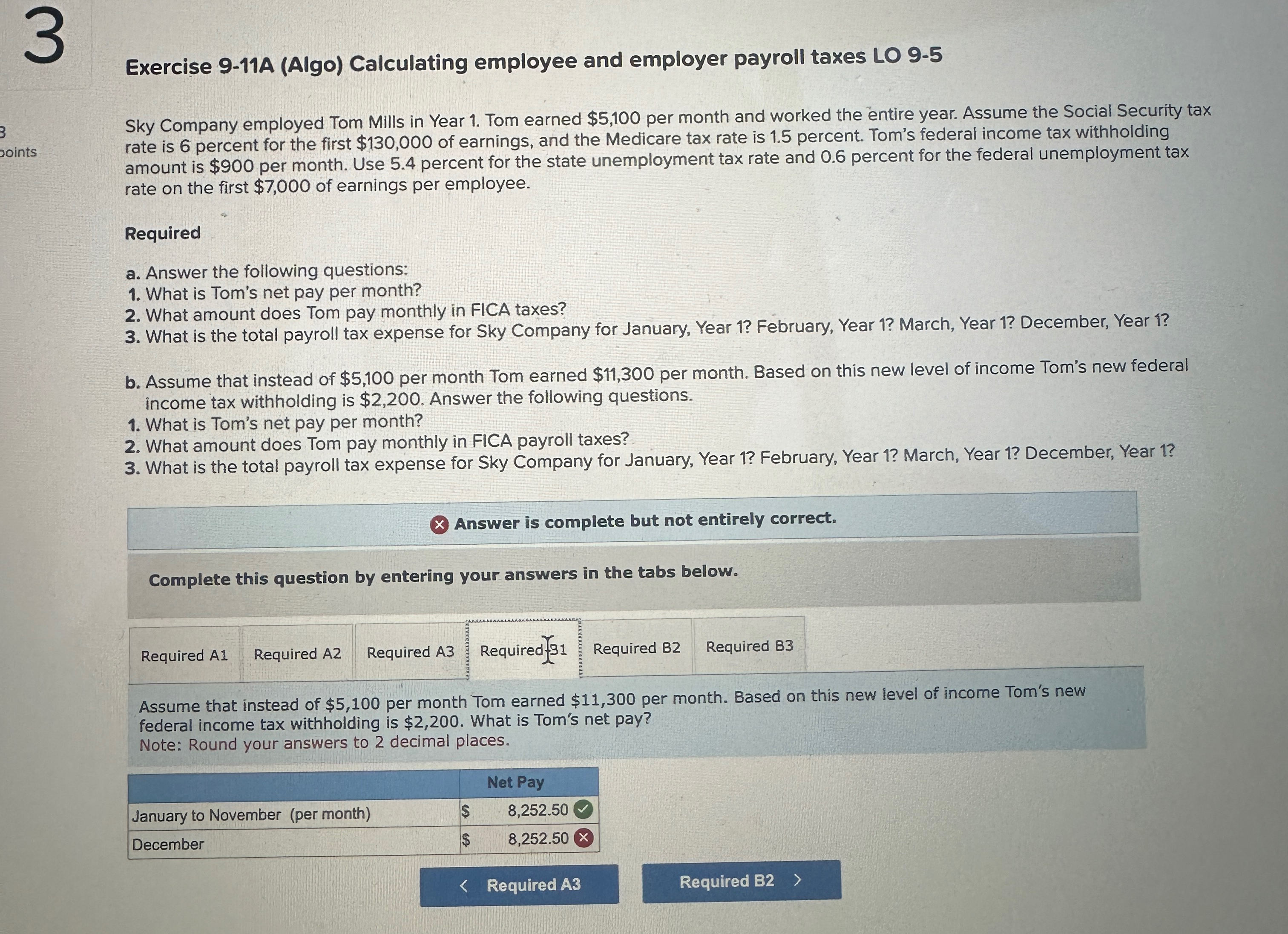  Exercise 9-11A (Algo) Calculating employee and employer payroll taxes LO 9-5