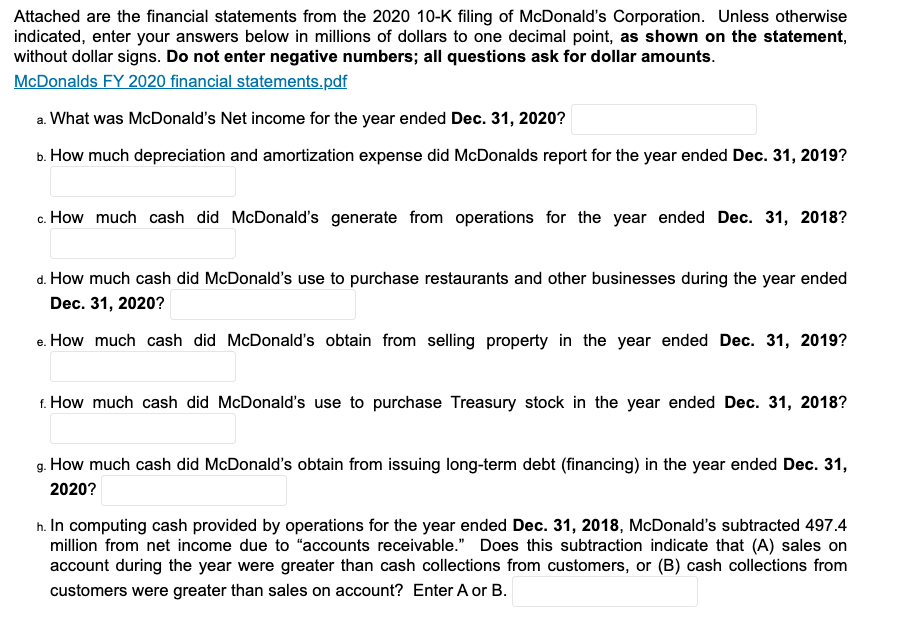  Please show steps Attached are the financial statements from the 2020