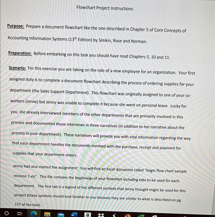  Flowchart Project Instructions Purpose: Prepare a document flowchart like the one