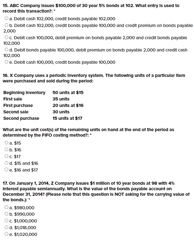  ABC Company Issues $100,000 of 30 year 5% bonds at 102.