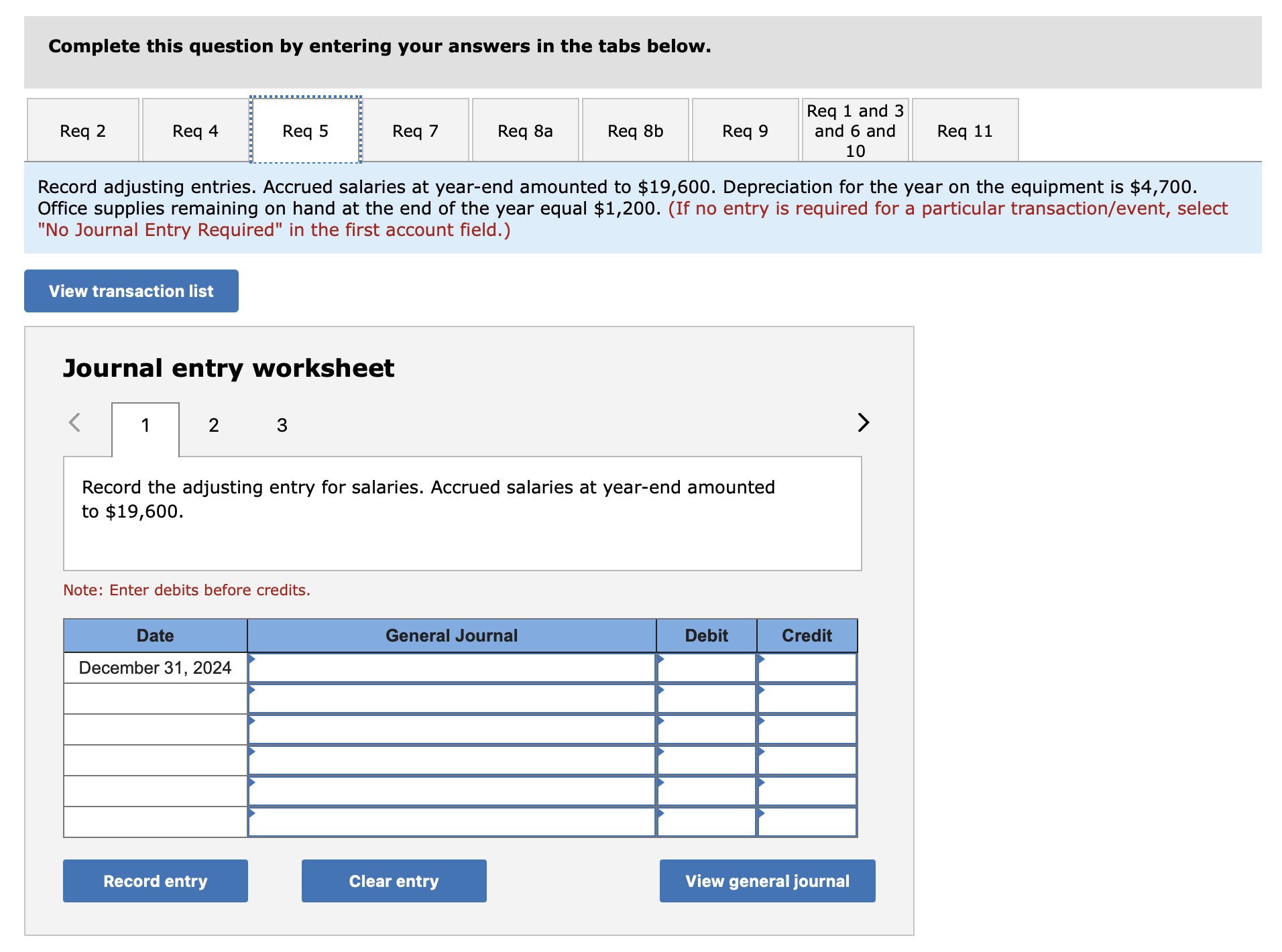 of the transactions for the year: 1. March 12 2. May 2