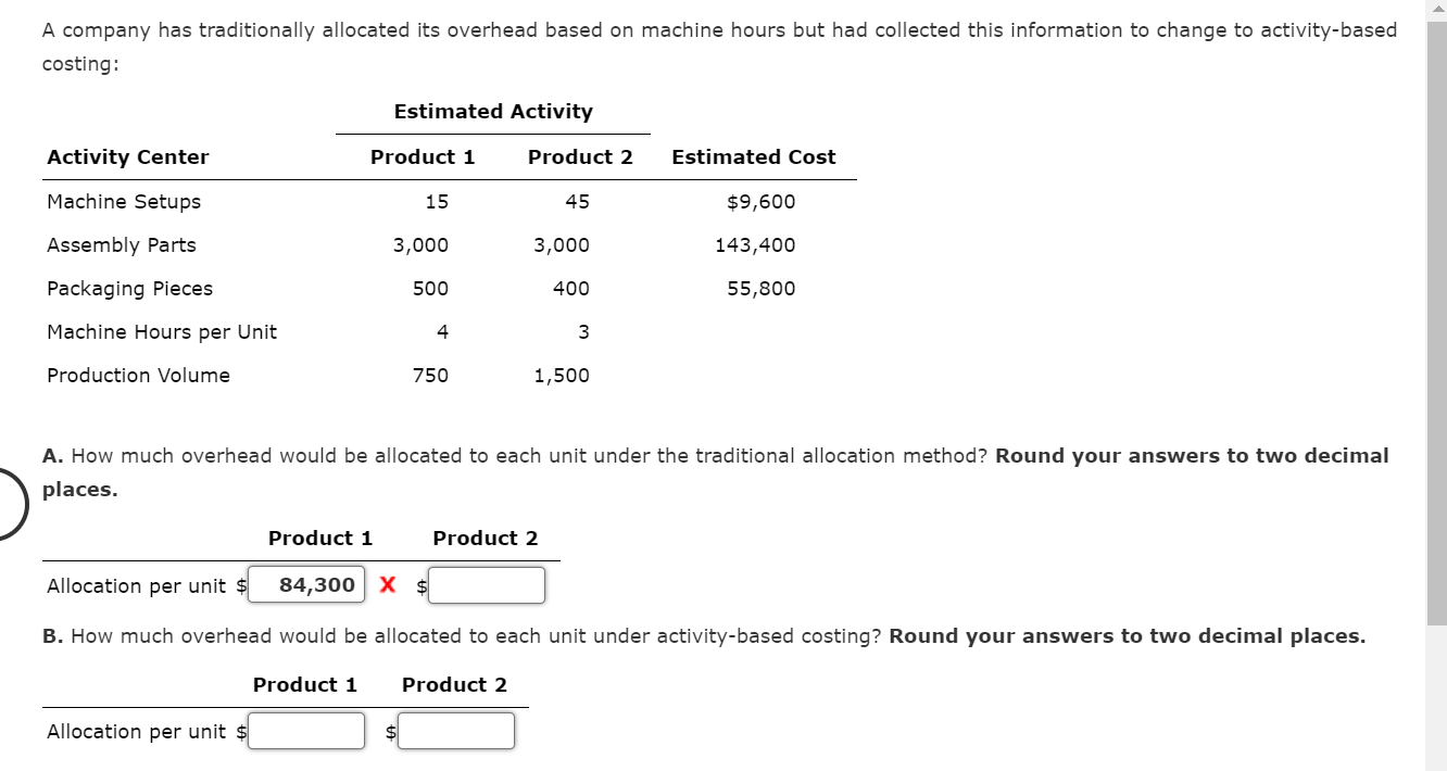 A company has traditionally allocated its overhead based on machine hours