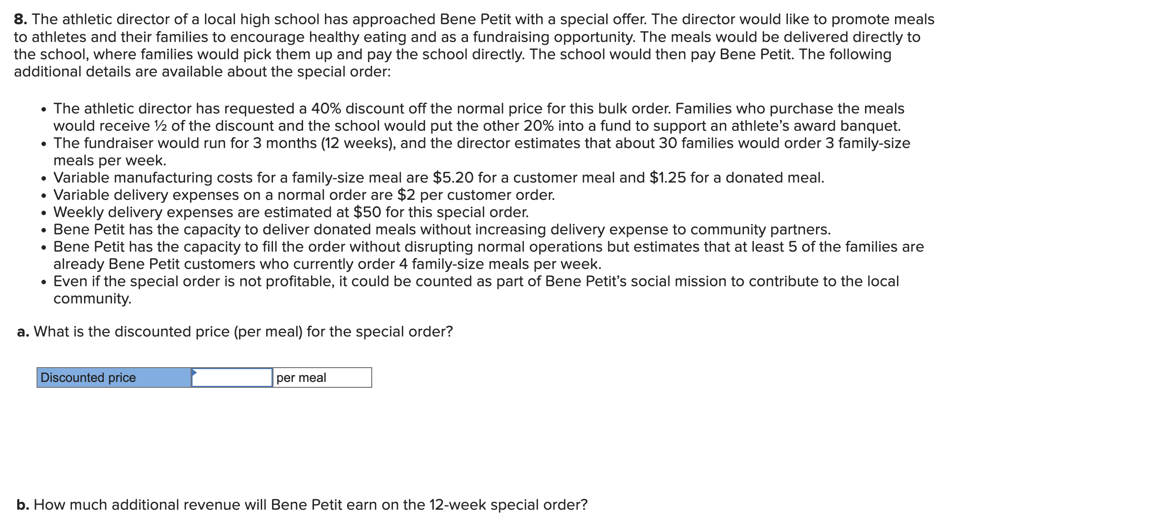 Integrated Analytics Case: Bene Petit. Select the appropriate eBook link to open