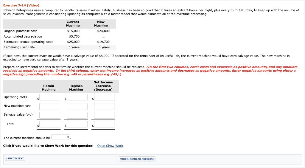  Exercise 7-14 (Video) Johnson Enterprises uses a computer to handle its
