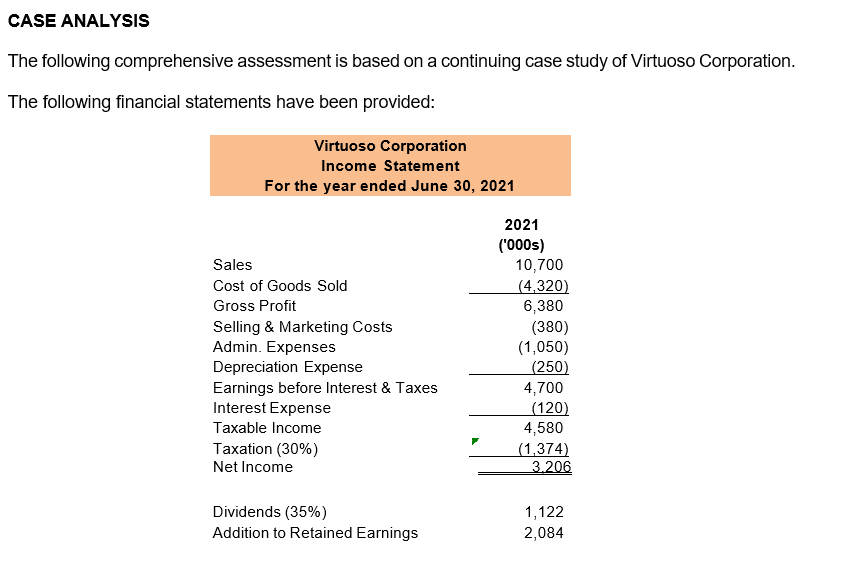  CASE ANALYSIS The following comprehensive assessment is based on a continuing