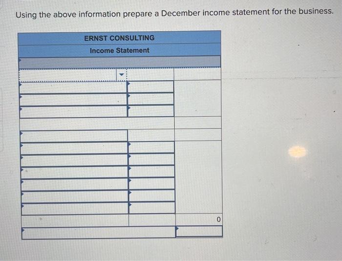 information applies to the questions displayed below.] On December 1, Jasmin Ernst