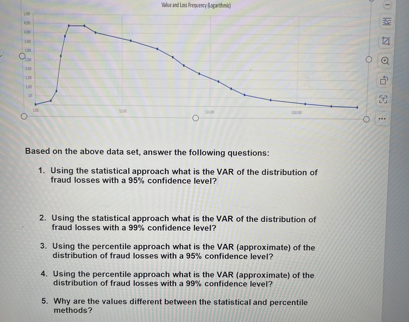 answer the following questions: 1. Using the statistical approach what is the