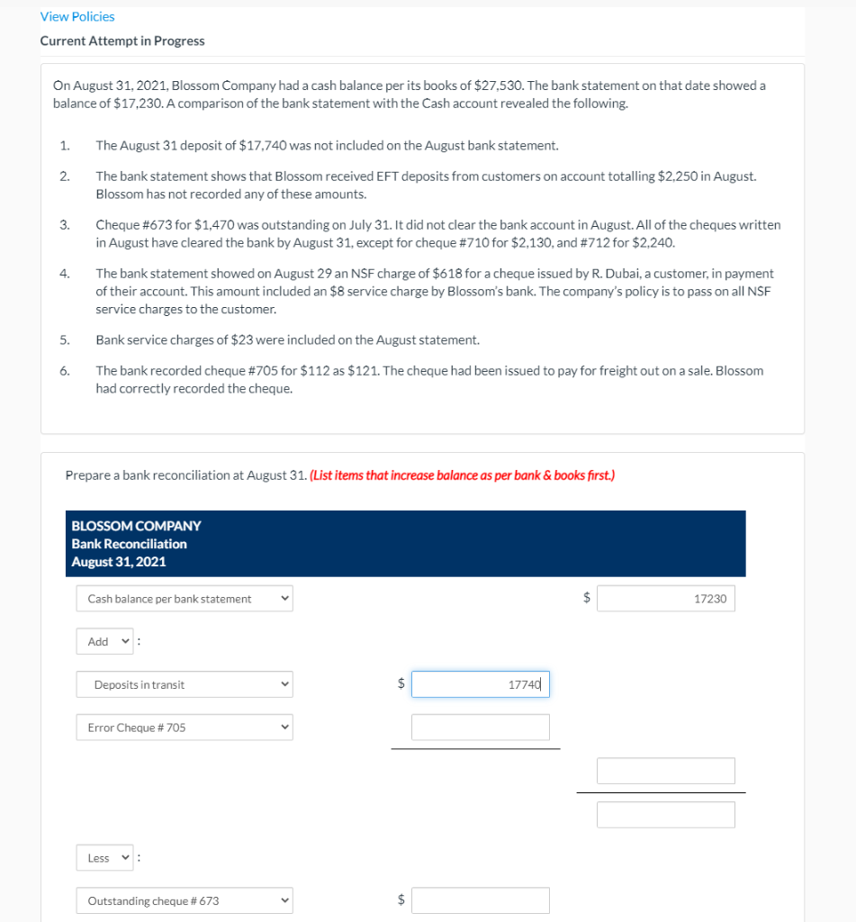  View Policies Current Attempt in Progress On August 31, 2021, Blossom