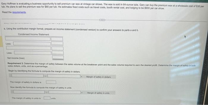 and the sales volume required to earn the desired profit Dotermine th